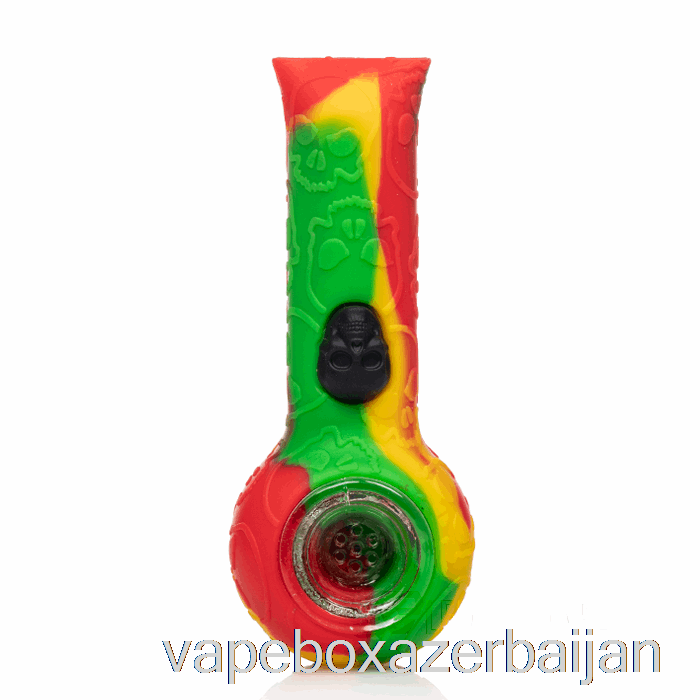 Vape Azerbaijan Stratus Silicone Skull Hand Pipe Rasta (Green / Red / Yellow)